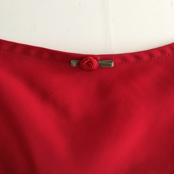 ❌SOLD❌Vintage Red Rose Slip Dress - Picture 3 of 4